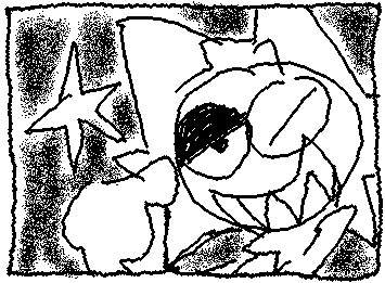 my fursona pointing to herself and winking